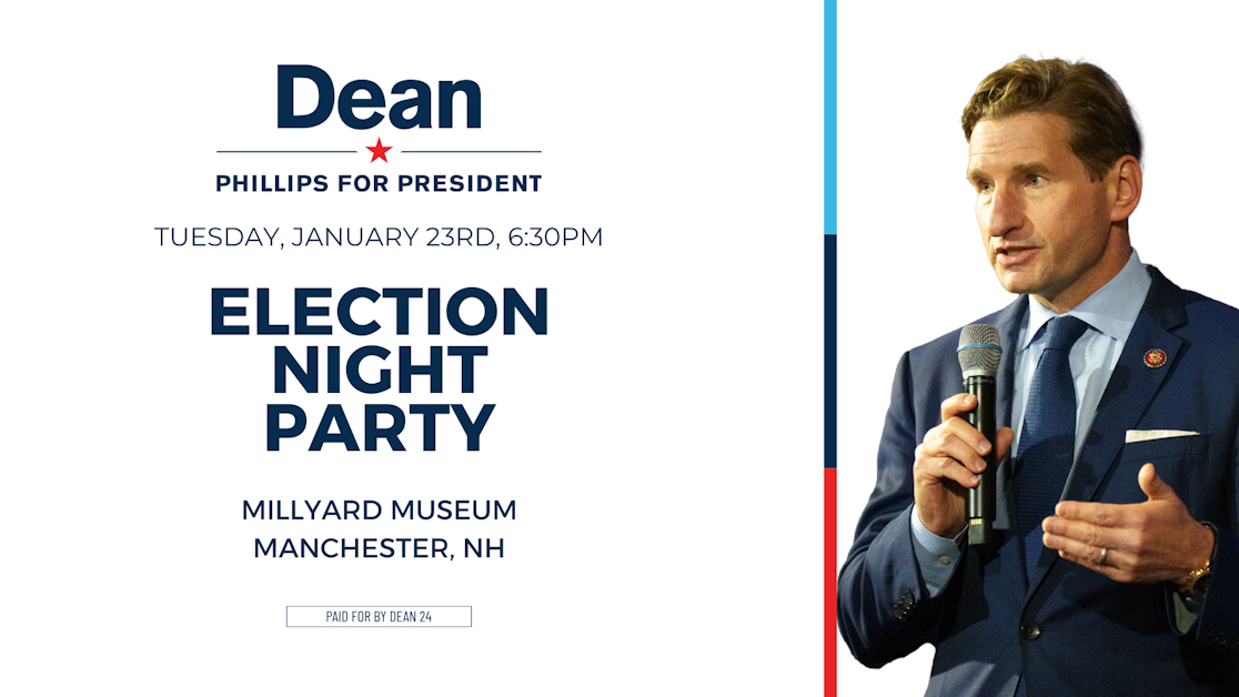 Election Night Party with Congressman Dean Phillips · Dean Phillips for